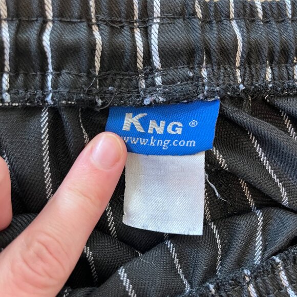 Unisex KNG Black and White Stripe Chef Kitchen Pants - XL - Picture 8 of 8